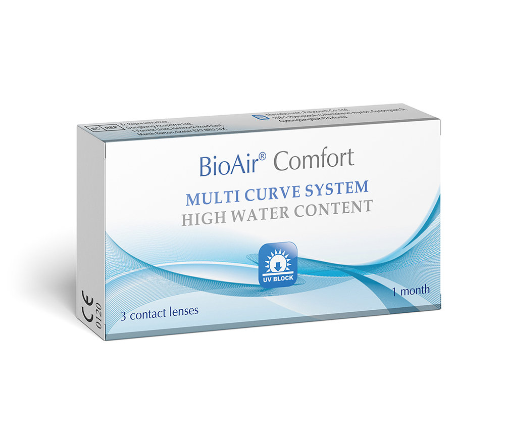 BioAir, Comfort, Soczewki miesięczne -7.50 krzywizna 8,6, 3 szt.