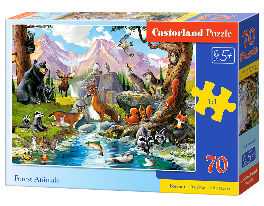 Castorland Puzzle 70 elementów. Dzikie zwierzęta