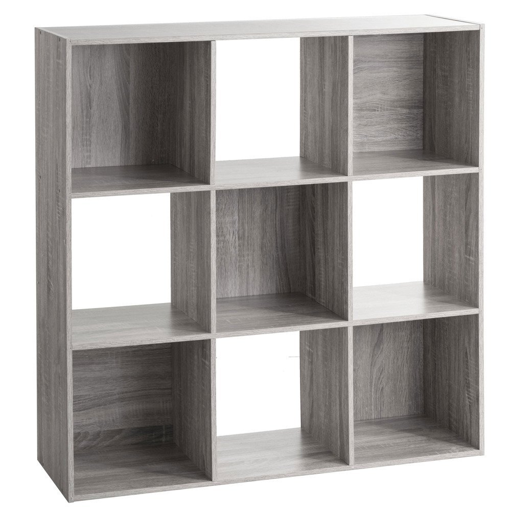 5five Simple Smart Półka dekoracyjna stojąca duża kwadratowa 9 przegród w kolorze szarym wys 100,5 cm x 100,5 cm B07CJL52WT