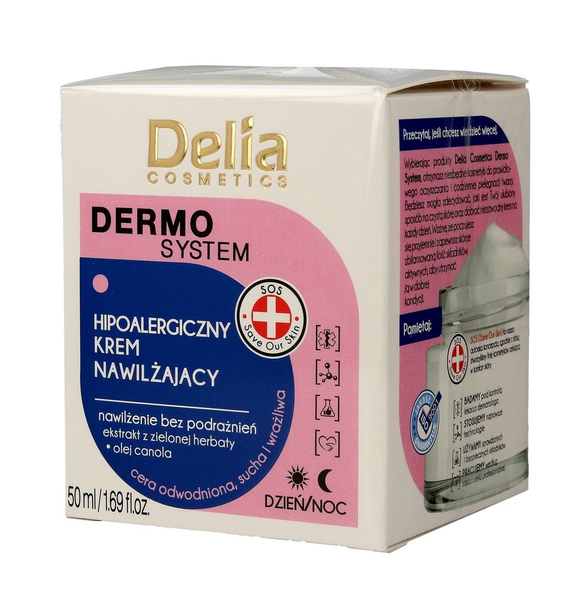 Delia Cosmetics Dermo System Hipoalergiczny Krem nawilżający na dzień i noc 50ml