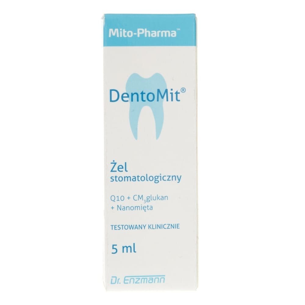 Mito Pharma Dentomitżel Stany zapalne śluzówki jamy ustnej i dziąseł nanokoenzym Q10 nanomięta betaglukan 5 ml