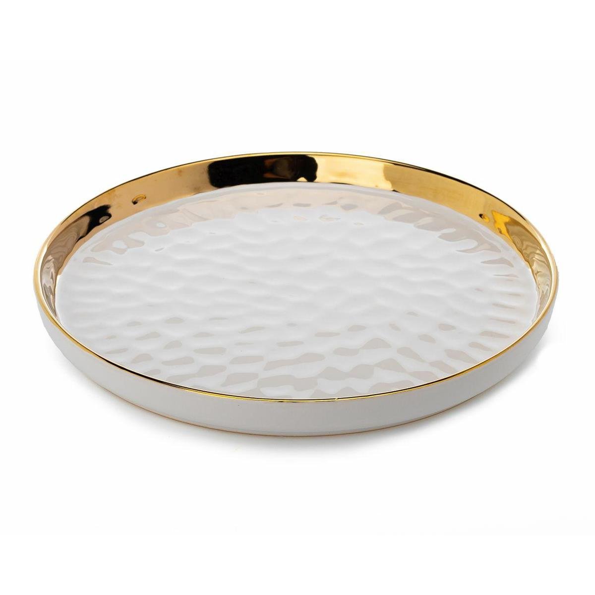 HowHomely Okrągła taca dekoracyjna Lija White 26cm DD.13387