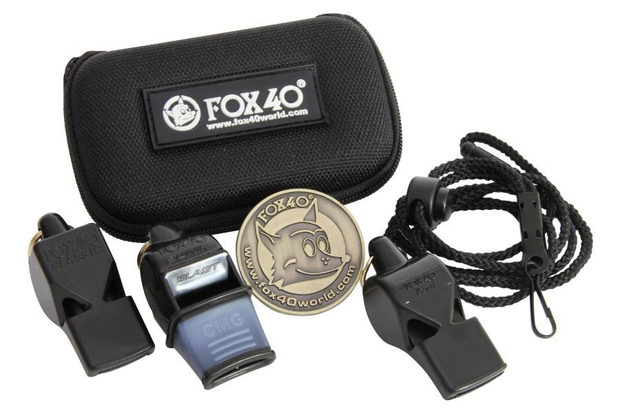 Fox 40, Zestaw sędziowski, 3 gwizdki+etui, czarny