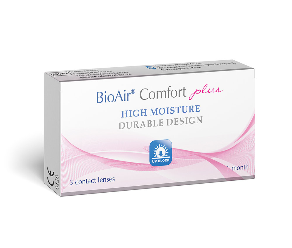BioAir, Comfort Plus, Soczewki miesięczne -8.00 krzywizna 8,7, 3 szt.