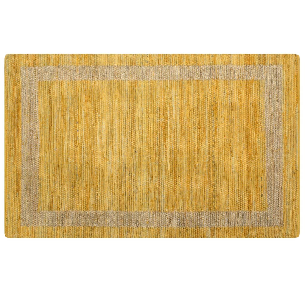 vidaXL Ręcznie wykonany dywan, juta, żółty, 80x160 cm 133731