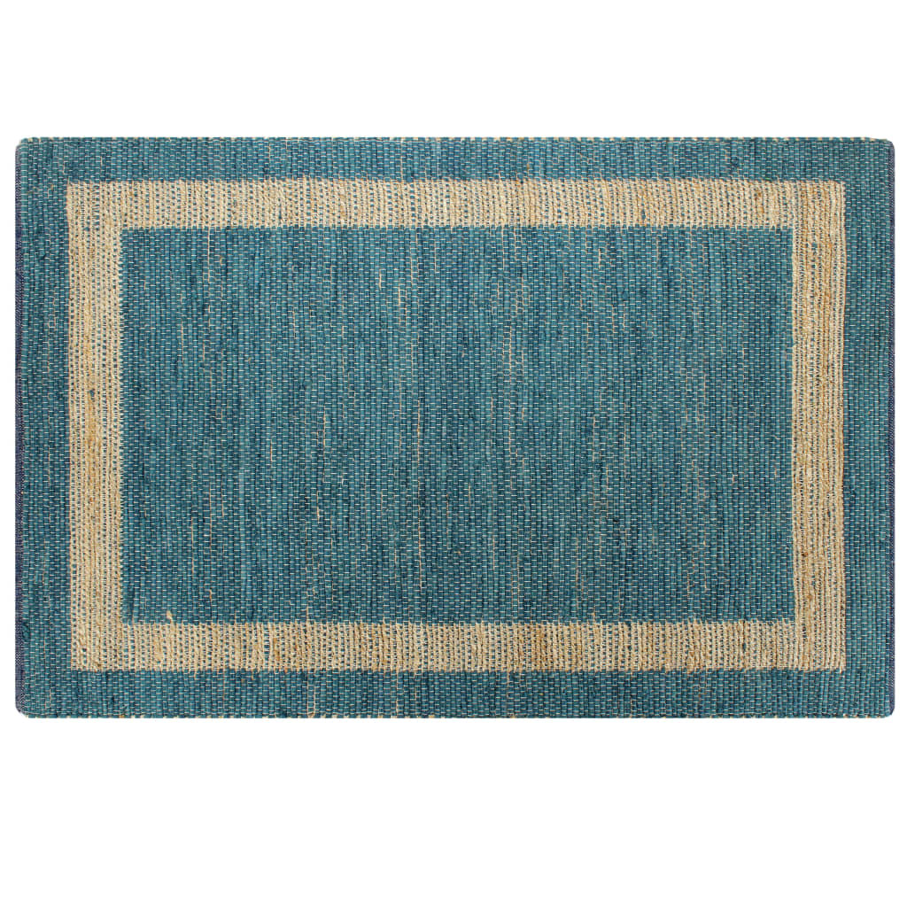 vidaXL Ręcznie wykonany dywan, juta, niebieski, 160x230 cm