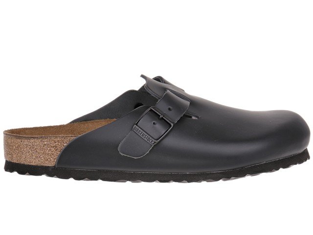 Birkenstock, Klapki męskie, Boston Natural Leather, czarny, rozmiar 45