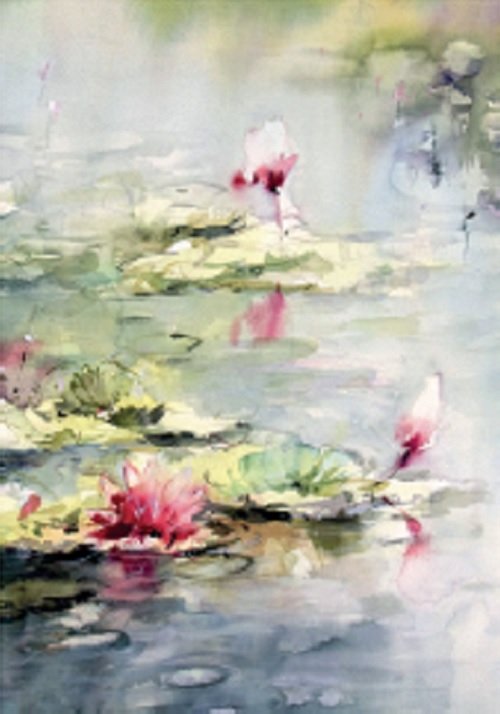 Karnet akwarela 12x18 cm + koperta Lilia wodna