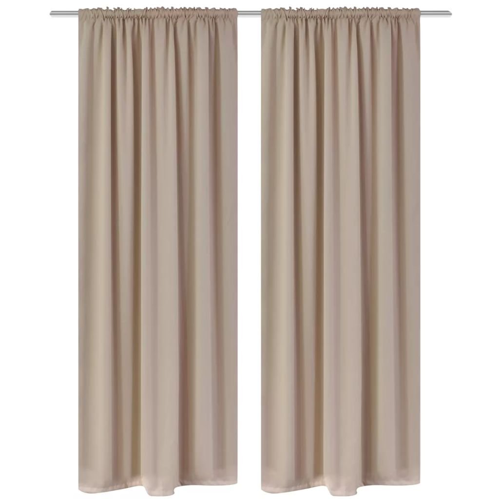 vidaXL Kremowe zasłony zaciemniające pomieszczenie Blackout x2 135x245 cm