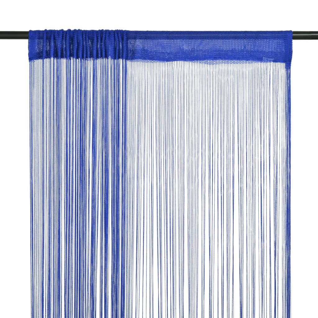 vidaXL Zasłony sznurkowe, 2 sztuki, 100x250 cm, niebieskie