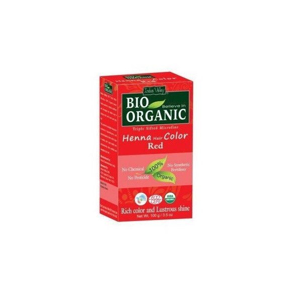 Indus Valley, Bio Organic, henna do włosów Rudy, 100 g