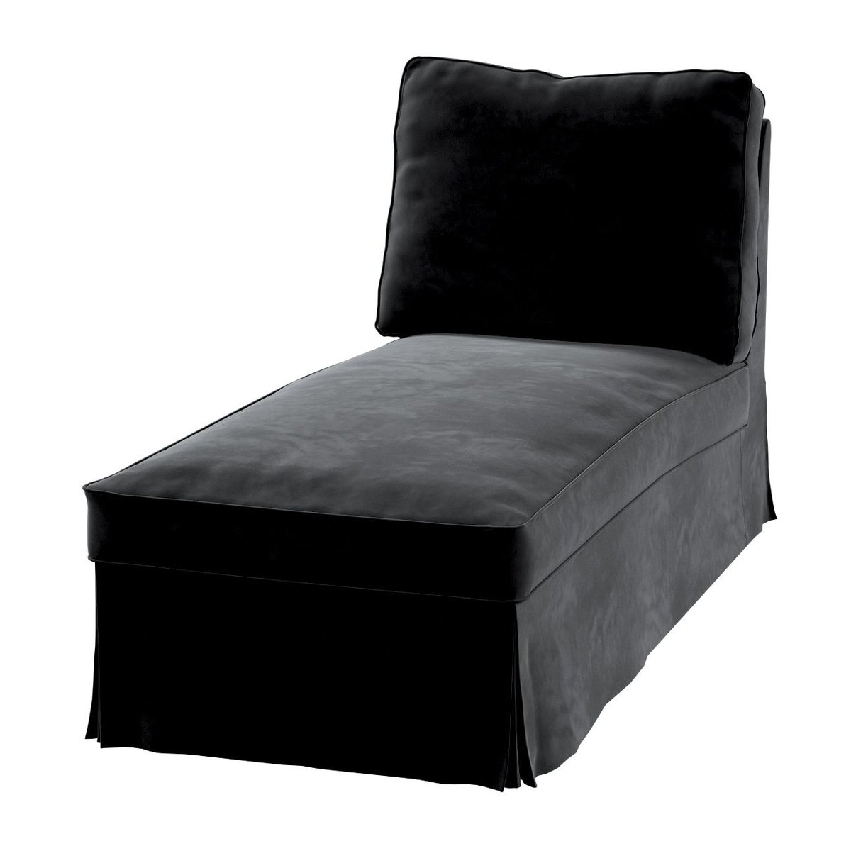 Dekoria Pokrowiec na szezlong leżankę Ektorp wolnostojący prosty tył głęboka czerń 63 x 166 x 73 cm Velvet 1004-704-17