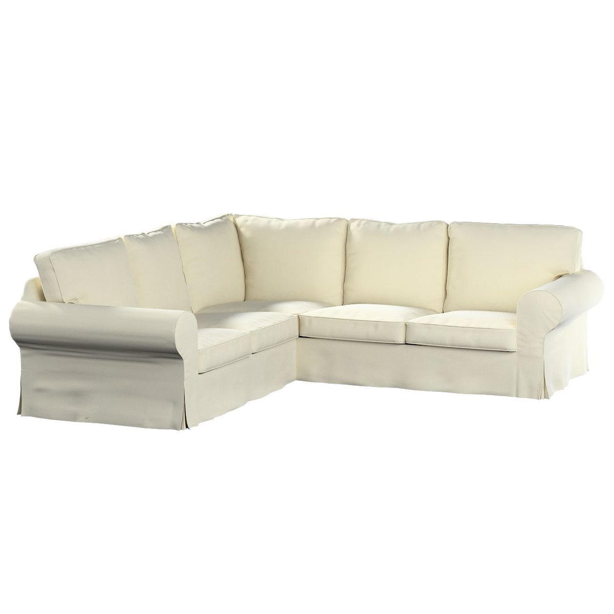 Dekoria Pokrowiec Ektorp na sofę śmietankowa biel Sofa Ektorp narożna Velvet 640-704-10