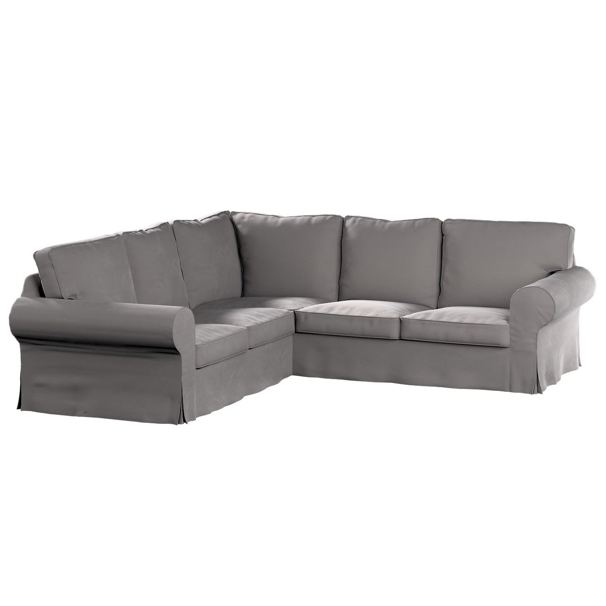 Dekoria Pokrowiec Ektorp na sofę narożną gołębi szary 240/136 x 82 x 73 cm Velvet 640-704-11