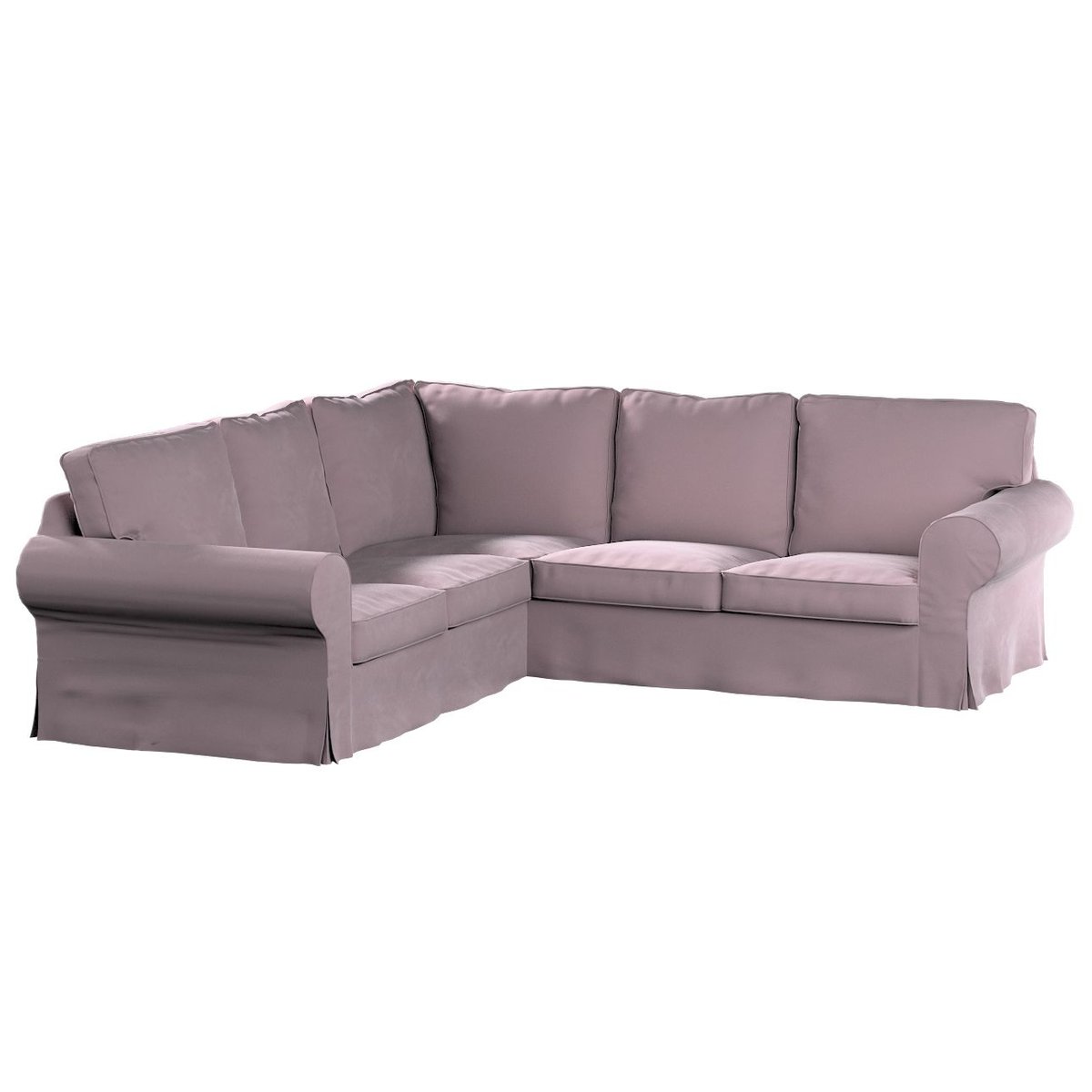 Dekoria Pokrowiec Ektorp na sofę narożną zgaszony róż 240/136 x 82 x 73 cm Velvet 640-704-14