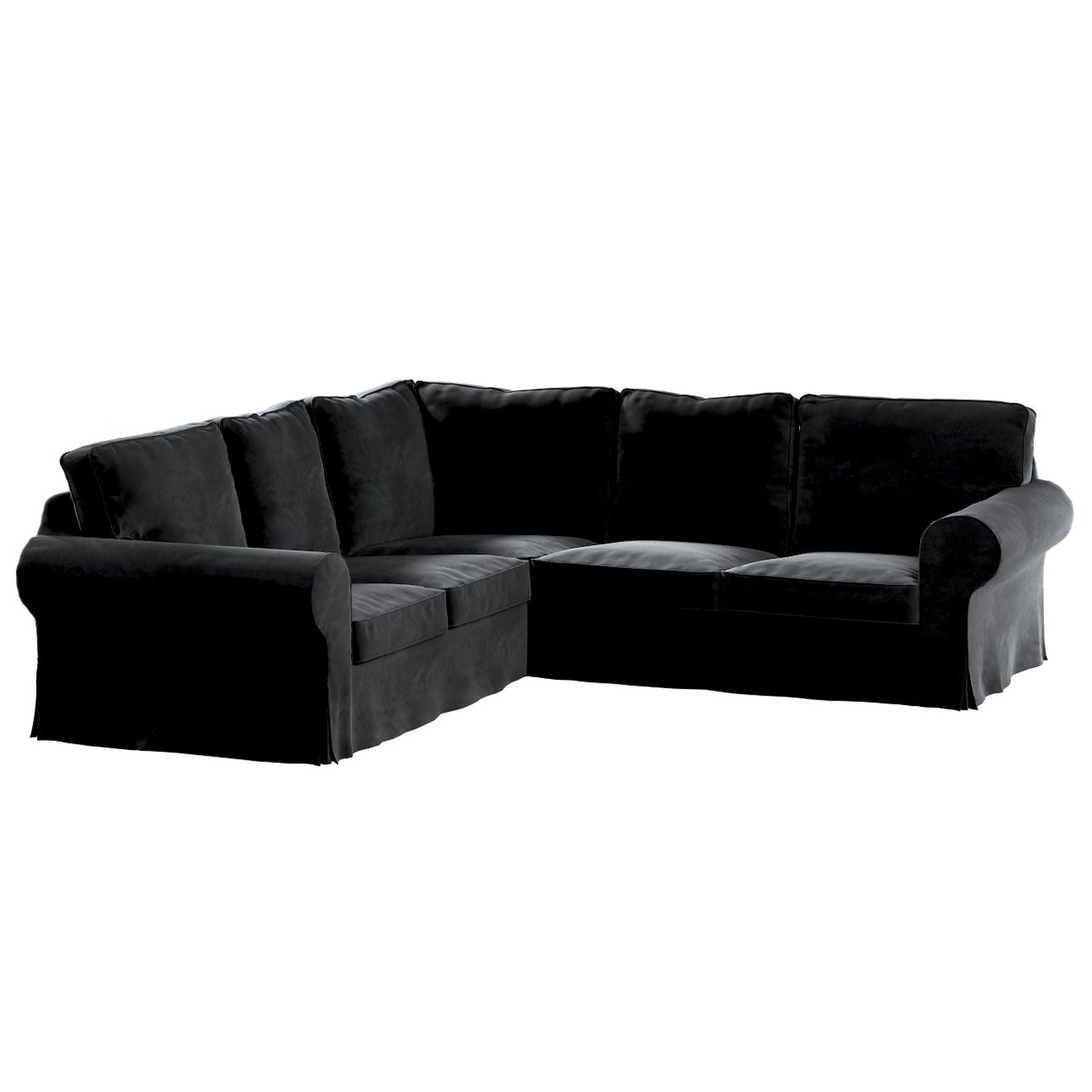 Dekoria Pokrowiec Ektorp na sofę narożną głęboka czerń 240/136 x 82 x 73 cm Velvet 640-704-17