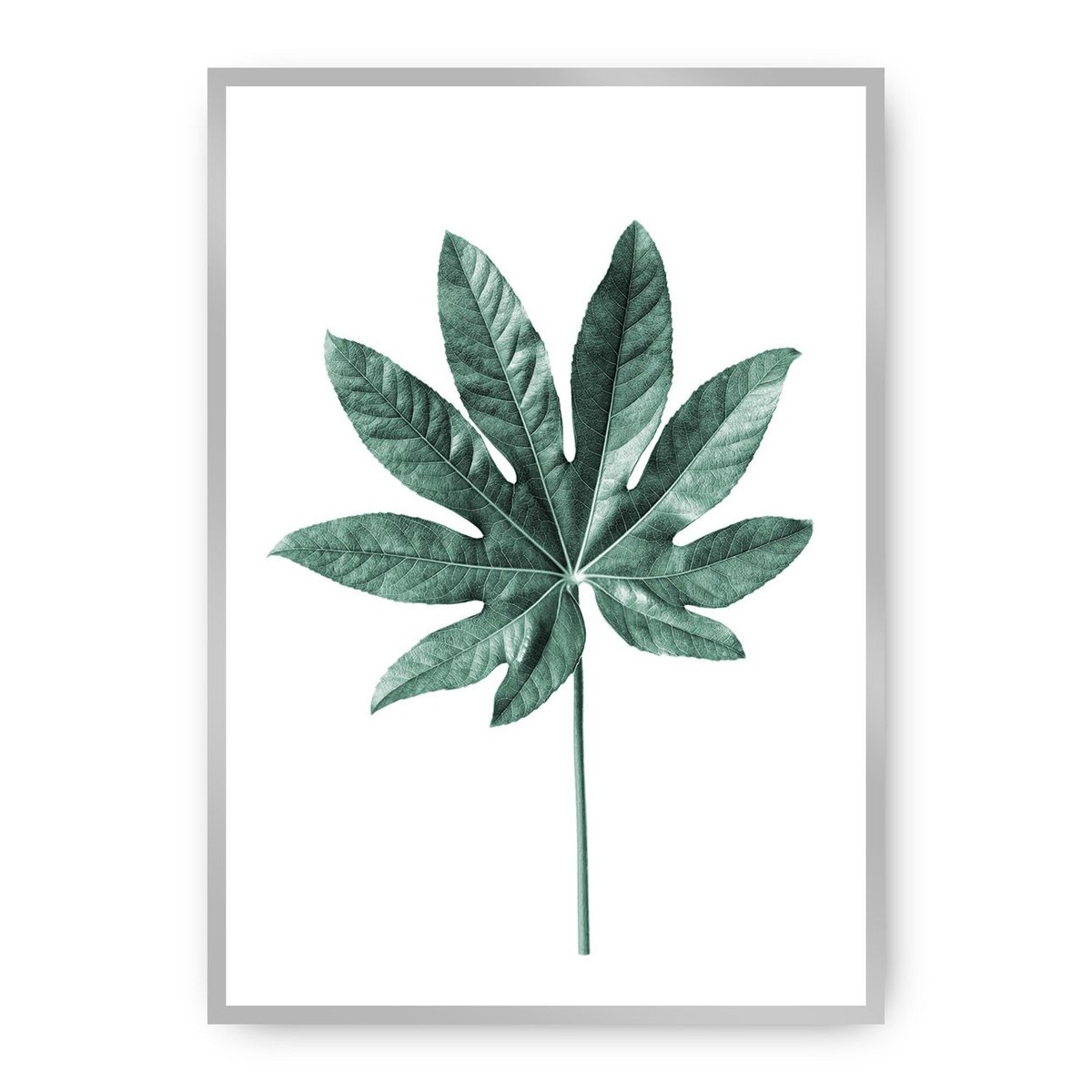 Dekoria Dekoria Plakat Leaf Emerald Green 70 x 100 cm Ramka Srebrna 223G-000-01