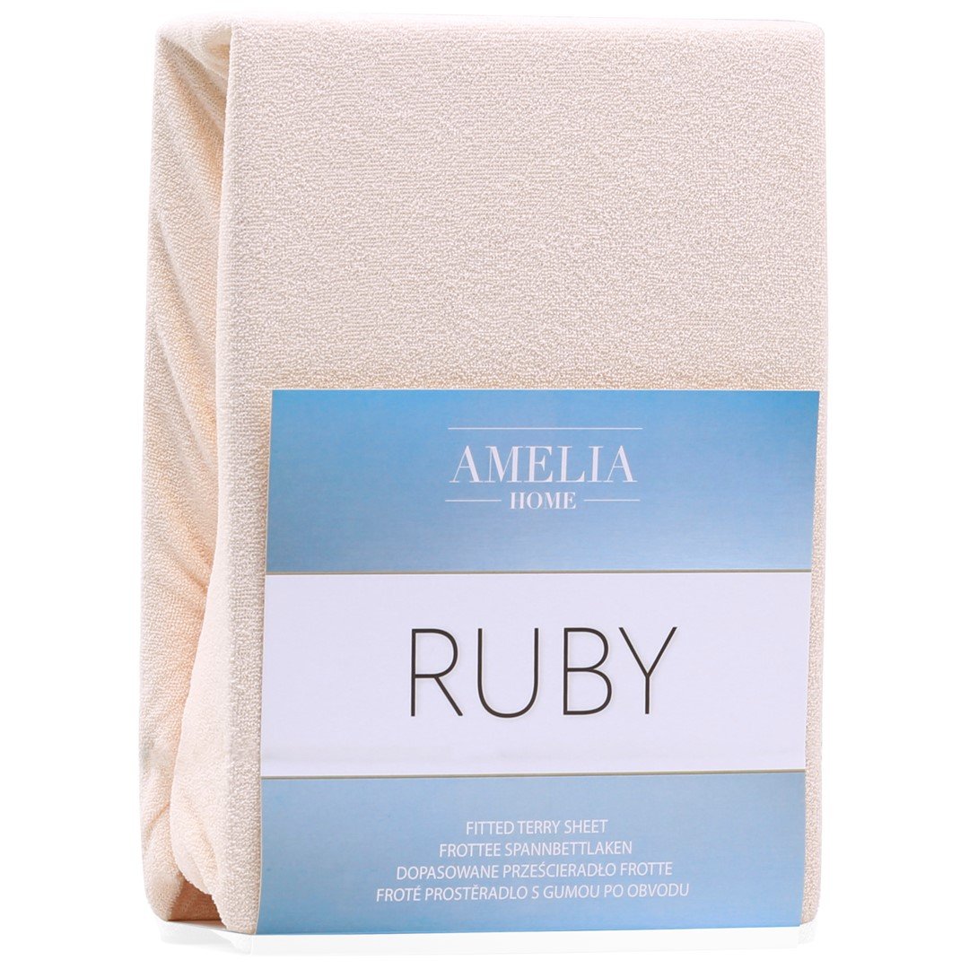 AmeliaHome Prześcieradło/RUBY/L.BEIGE08/120-140x200+30