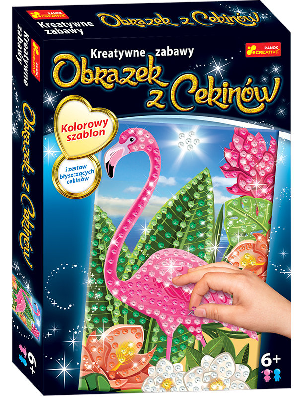Ranok Obrazek z Cekinów Flaming