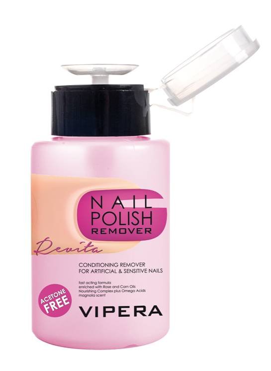 Vipera Nail Polish Remover Revita bezacetonowy zmywacz do paznokci z kompleksem witamin i kwasami omega 175ml