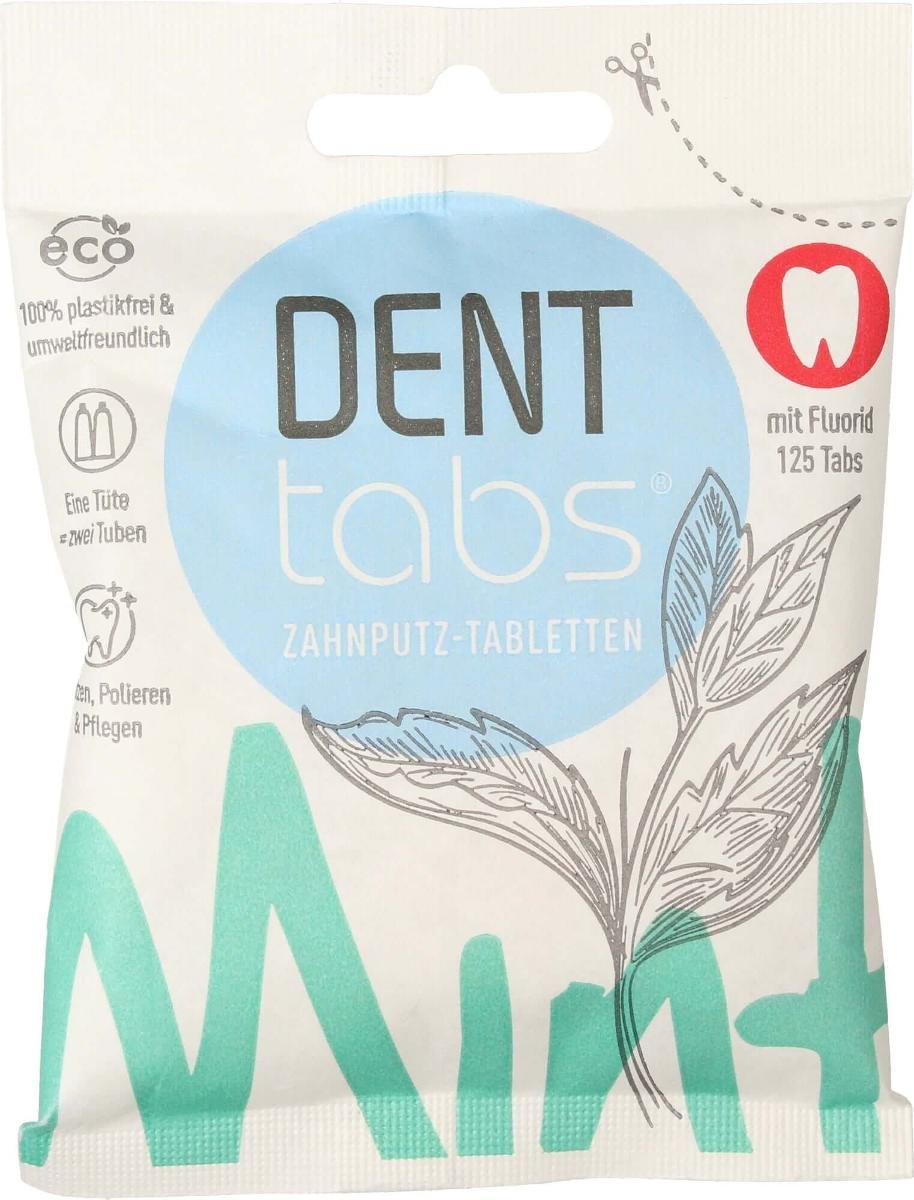 DENT TABS (tabletki do czyszczenia zębów) TABLETKI DO CZYSZCZENIA ZĘBÓW Z FLUOREM 125 szt - DENT TABS BP-4260066813006