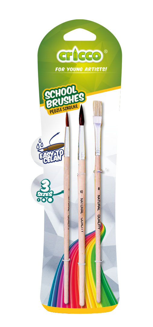 Cricco Pędzelki szkolne 3szt bls CRICCO