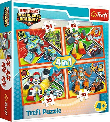 Trefl Puzzle 4w1 Akademia Transformersów 34313