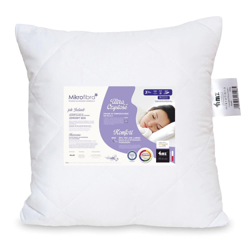 AMZ Poduszka antyalergiczna soft 40x40 mikrofibra biała AZ01-1/1