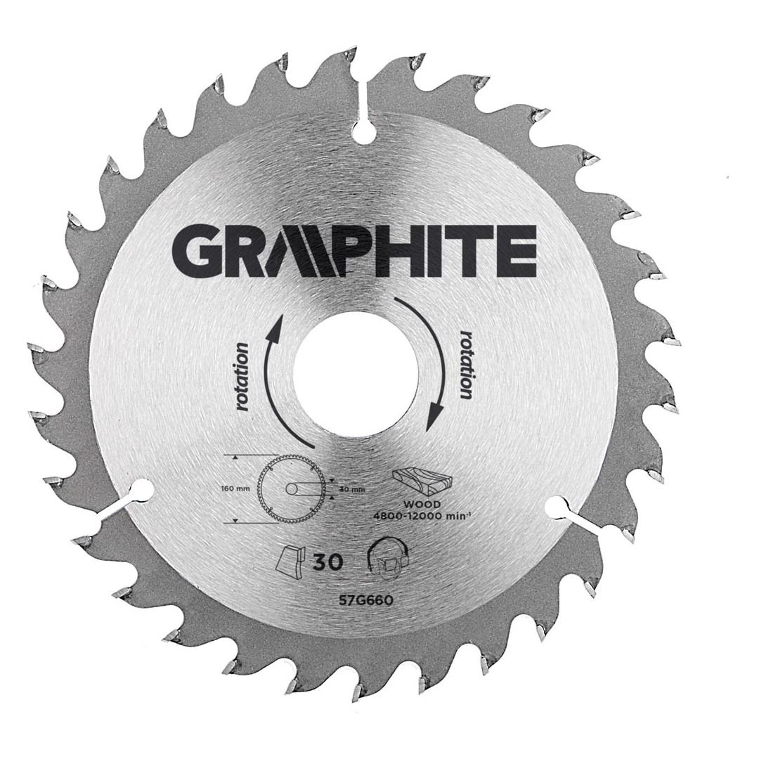 Graphite Tarcza do pilarki, widiowa, 160 x 30 mm, 30 zębów TOP-57H660