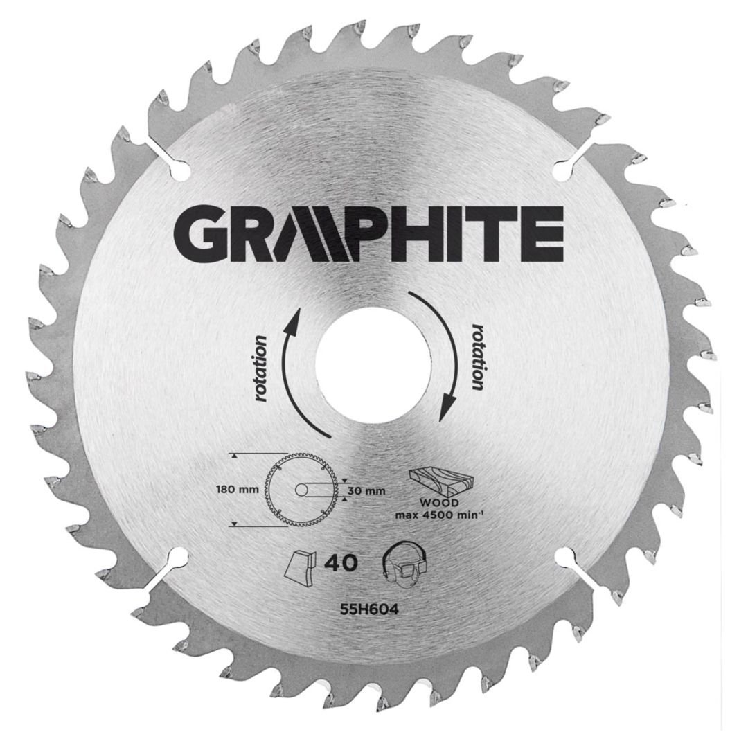 Graphite Tarcza do pilarki, widiowa, 180 x 30 mm, 40 zębów TOP-55H604