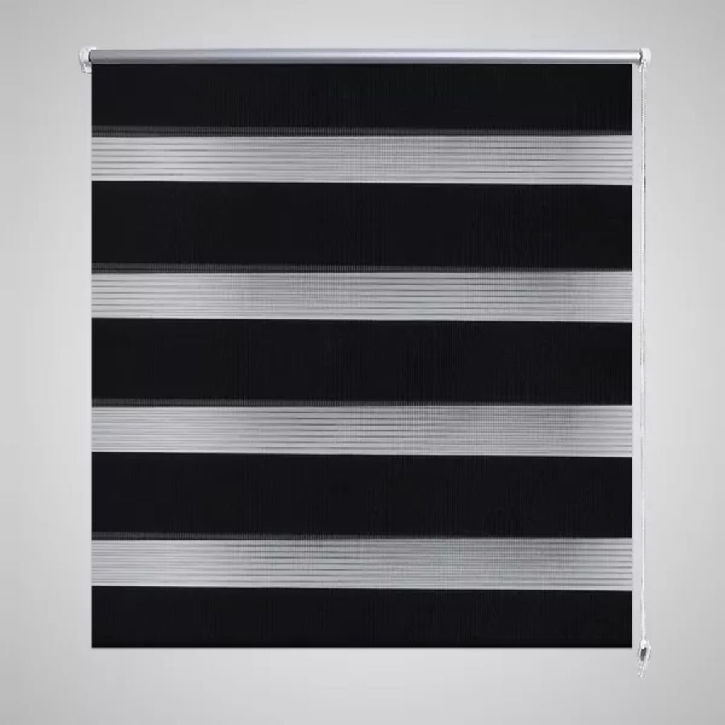 vidaXL Roleta Zebra 140 x 175 cm Czarna
