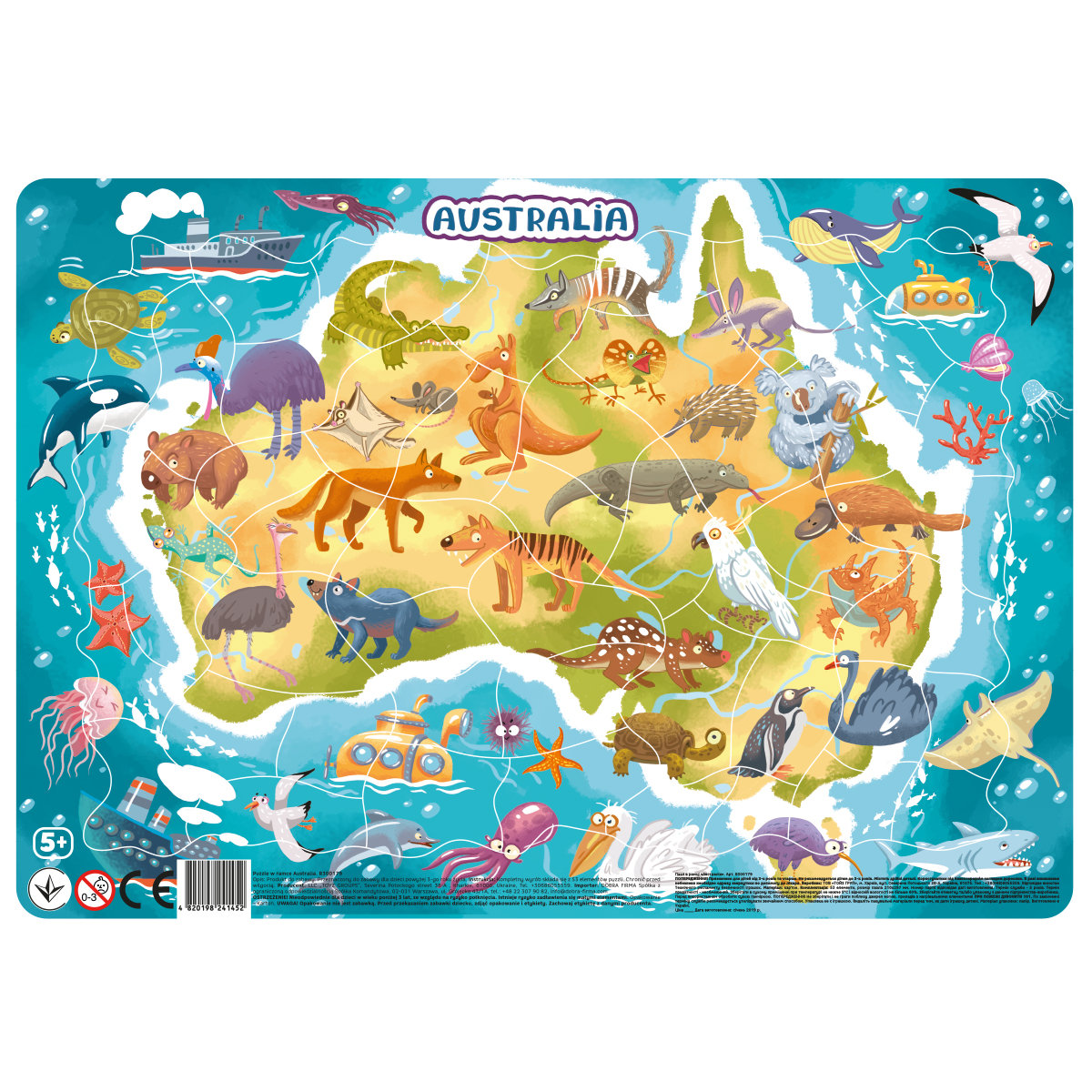 Ravensburger Puzzle ramkowe 53 elementy. DODO. Australia