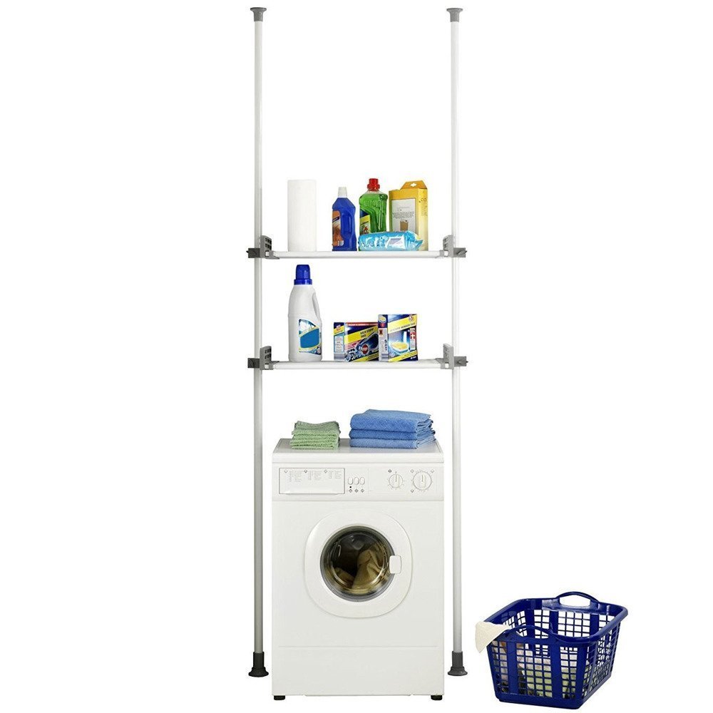 Wenko WENKO teleskopowy system-herkulesie Twin regulowana Wewnętrzny system, nierdzewna, Biały, 42.5 x 120 x 300 cm 50612100