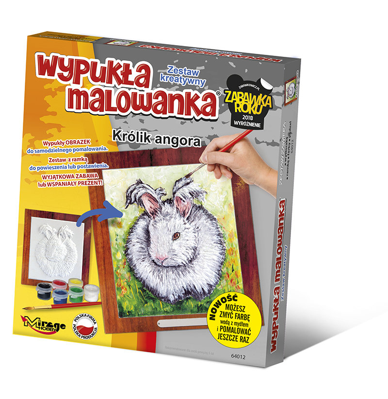 Wypukła malowanka Futrzak Królik angora