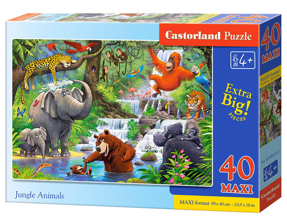 Castorland Puzzle maxi 40 elementów. Zwierzęta w dżungli