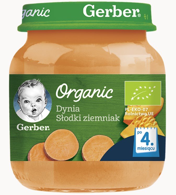 GERBER ORGANIC Dynia/Słodki ziemniak po 4 m-cu 125 g