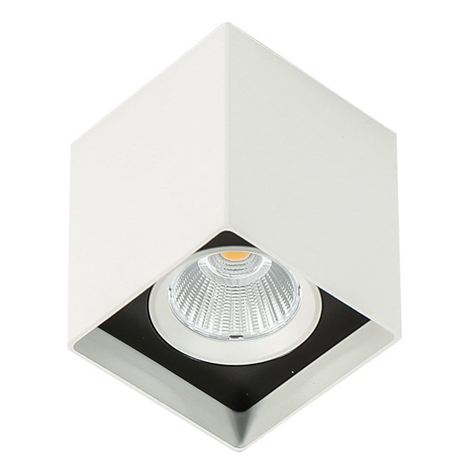Italux Spot LAMPA sufitowa ALDEN SLC78002/12W 3000K WH+BL metalowa OPRAWA LED 12W downlight kostka biała czarna