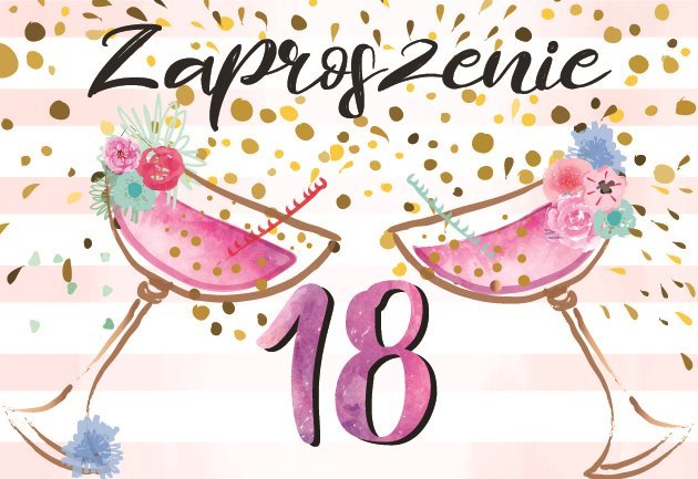 Kukartka Zaproszenie ZZ-079 Urodziny 18 (5 szt.)