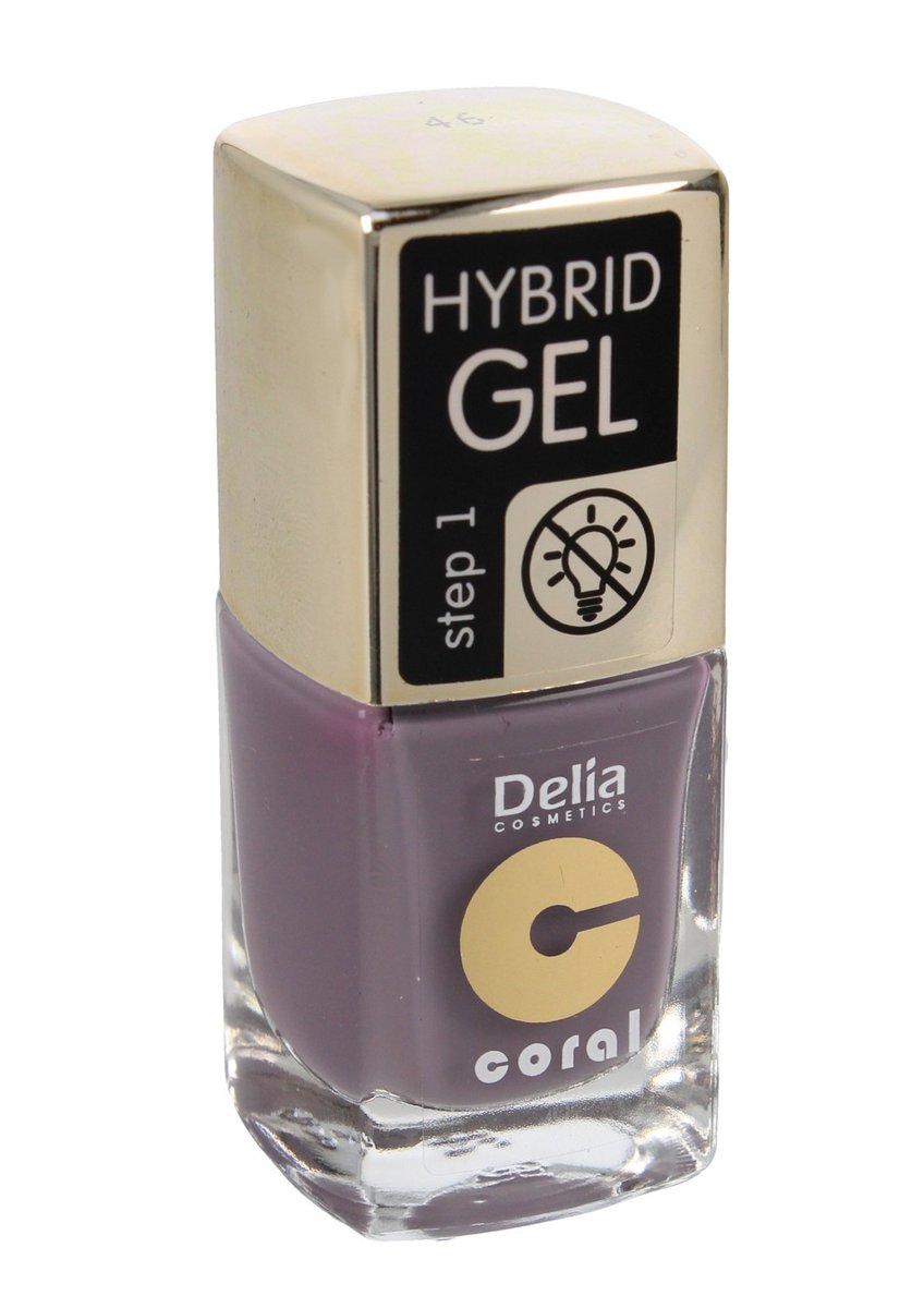 Delia Cosmetics Coral Hybrid Gel Emalia do paznokci nr 46 grey lila 11ml
