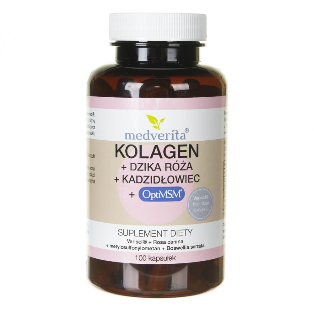 Medverita Medverita Kolagen Verisol + Dzika Róża + Kadzidłowiec + OptiMSM - 100 kapsułek MED434