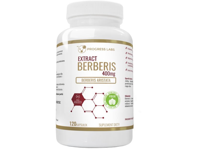 Progress Labs, Spalacze tłuszczu, Berberis Extract 5:1 400mg, 120 kaps.