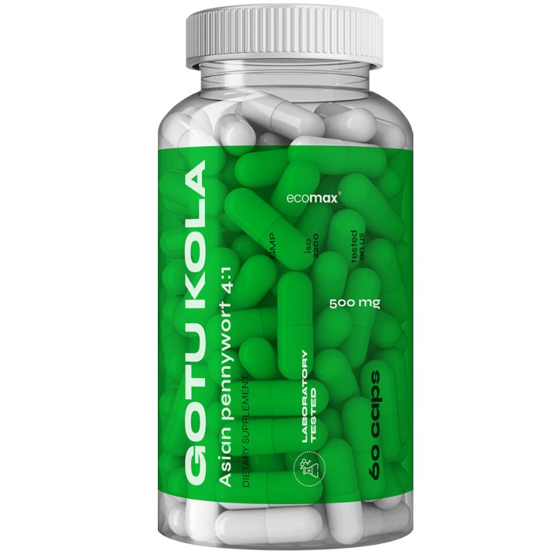 Gotu Kola MEMORY wąkrota azjatycka 4:1 ECOMAX 60 kaps