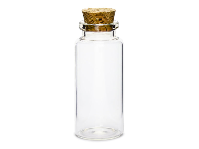 Party Deco Szklane buteleczki dla gości z korkiem - 7,5 cm - 12 szt. GB1