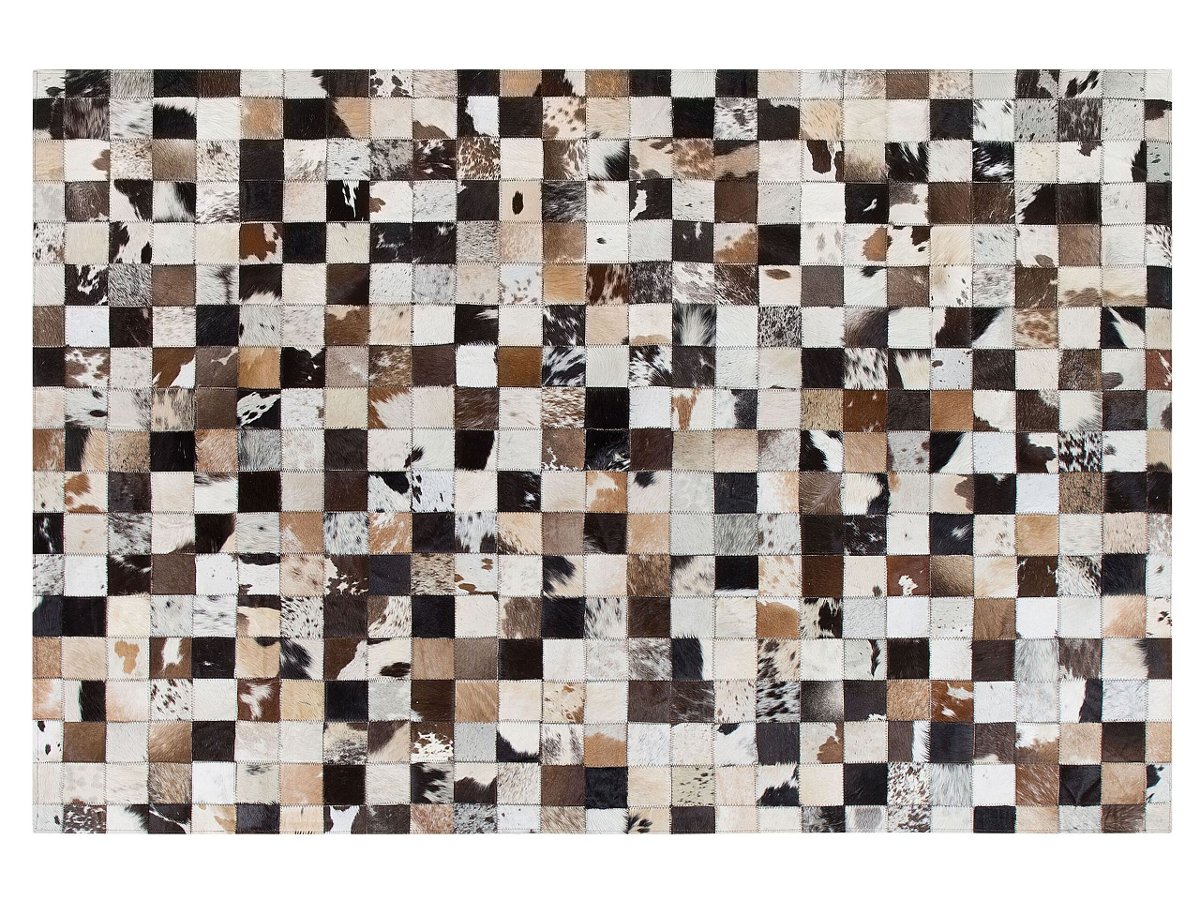 Beliani Dywan skórzany biało-beżowy 140 x 200 cm CERLI