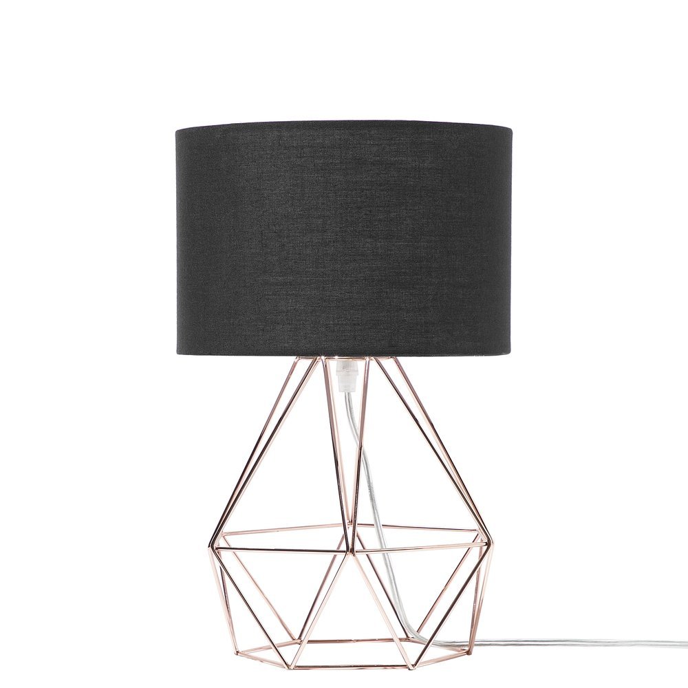 Beliani Lampa stołowa czarno-miedziana TETON