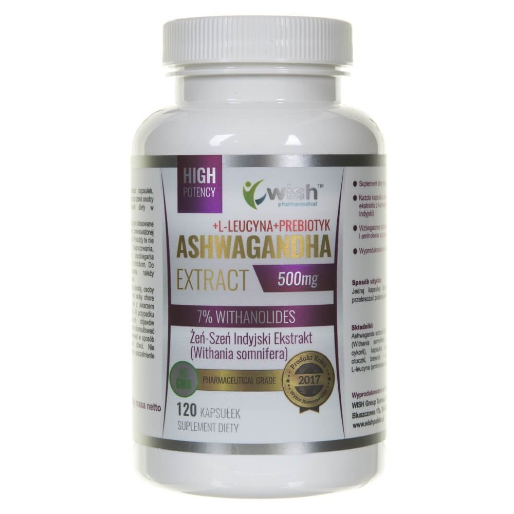 Wish Pharmaceutical Wish Ashwagandha Ekstrakt 500 mg - 120 kapsułek WISH9311