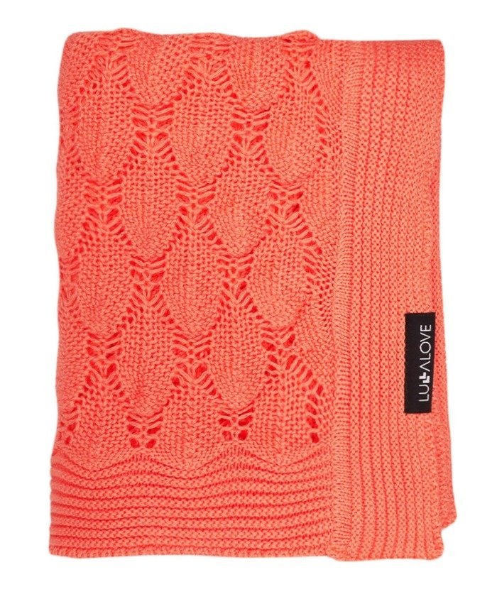 Lullalove Kocyk ażurowy boho - koral 5902633255787