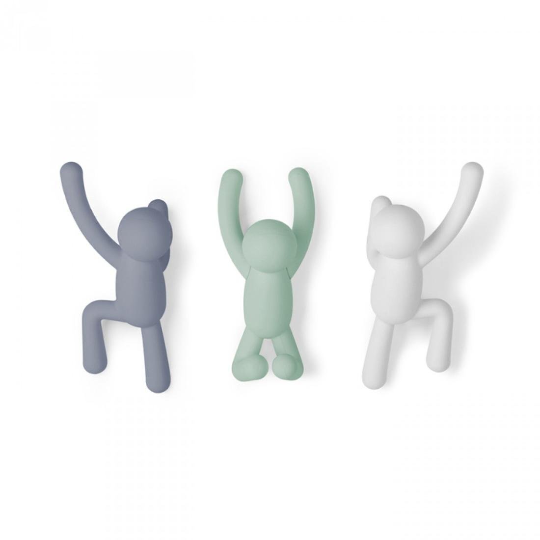 Wieszak ścienny UMBRA Buddy, szaro-zielony, 7,5x16,8x7,6 cm
