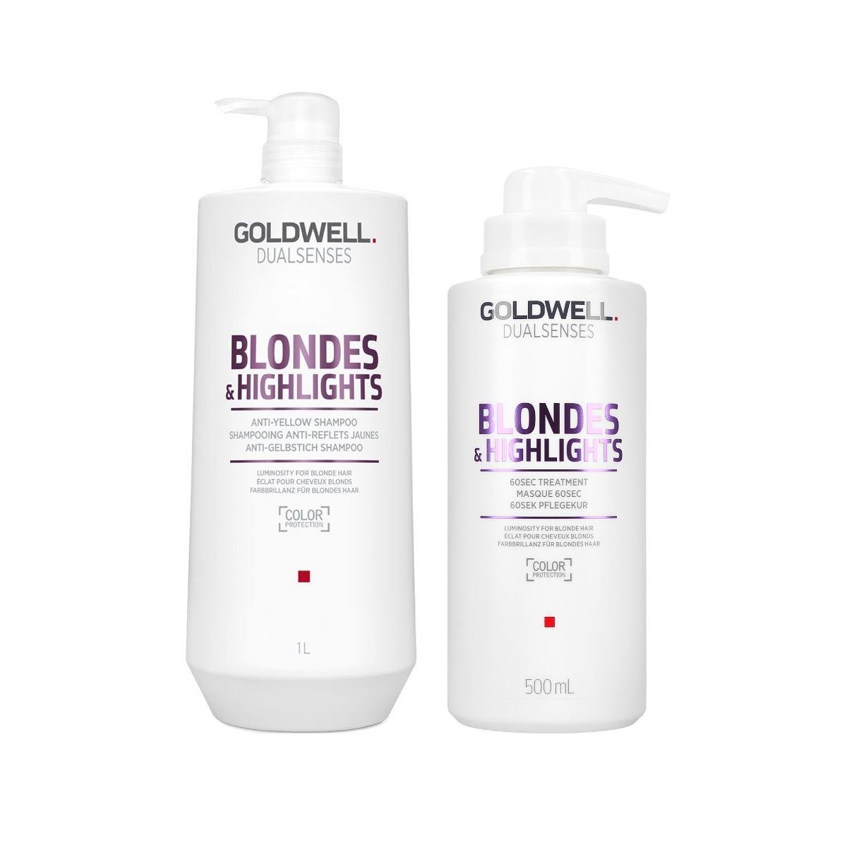 Goldwell DUALSENSES BLONDES & HIGHLIGHTS Szampon 1000 ml + Kuracja 500 ml 0000052688