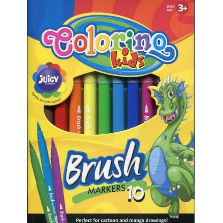 Colorino Flamastry 10kol pędzelkowe 65610PTR